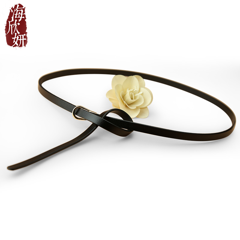 女士打结百搭风连衣裙真皮腰带