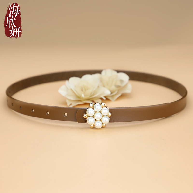 小皮带女士真皮牛皮棕色时尚百搭2026新款配连衣裙衬衫装饰细腰带