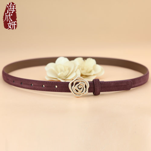 轻奢气质~真皮牛皮女细腰带休闲