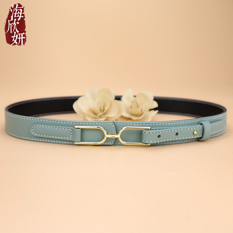 腰带女士真皮牛皮设计感小众束腰百搭配连衣裙西装宽皮带时尚腰封