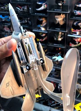 合金飞机F22猛禽隐形战斗机成品金属模型带武器舱支架起落架摆件