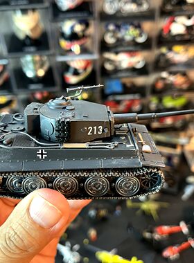 1：72合金坦克模型二战德国虎式坦克213德国灰做旧涂装配展示盒