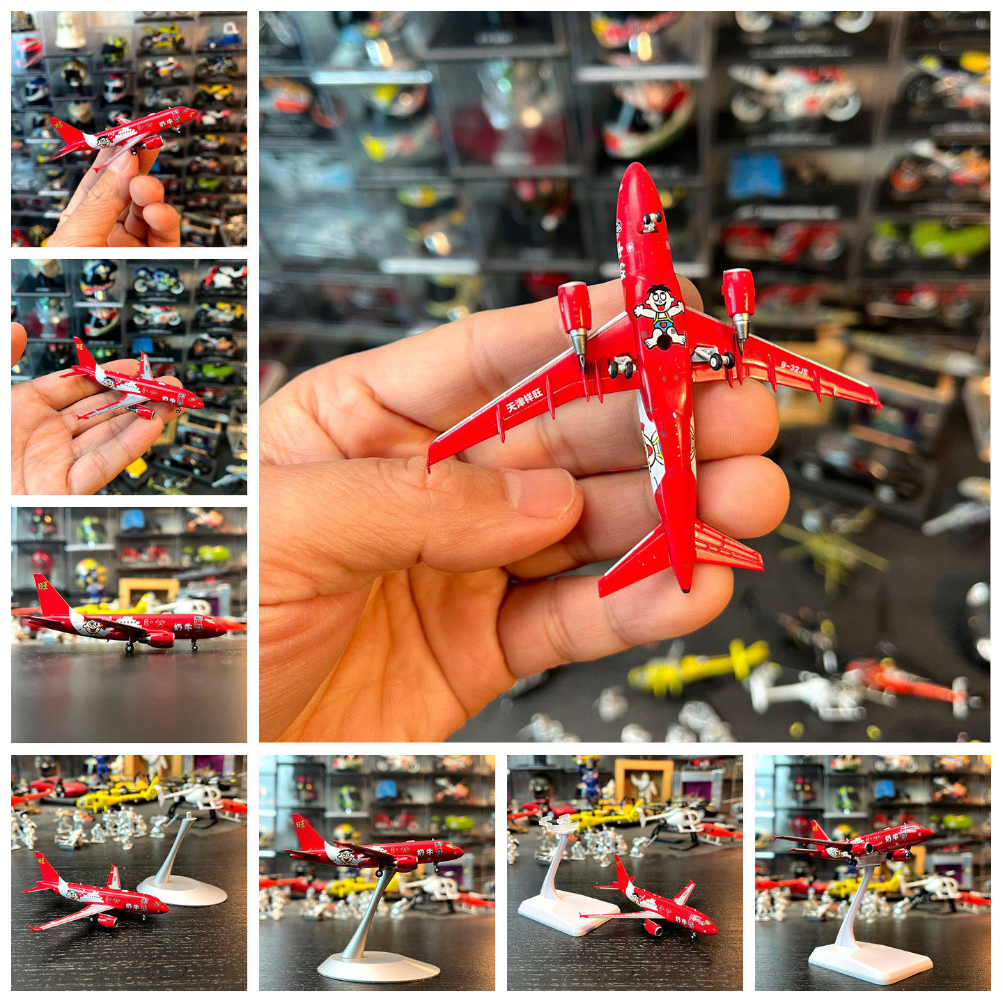 1：400比例合金飞机空客A318-100ACJ318旺仔牛奶涂装天线版礼品