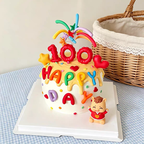 网红卡通小马蛋糕装饰摆件儿童满月生日周岁礼百天啦烘焙装扮配件