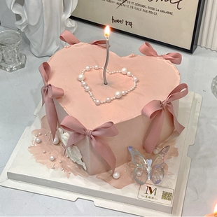 七夕情人节芭蕾风蛋糕装 饰蝴蝶结丝带钻石小天使摆件女神女士生日