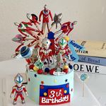 奥特曼蛋糕装饰摆件旋转超人摩天轮儿童男孩生日派对烘焙装扮配件