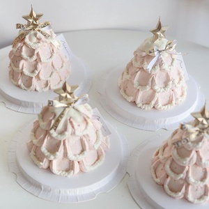 2025圣诞节许愿树蛋糕装饰丝带蝴蝶结钻石星星蜡烛平安夜烘焙装扮