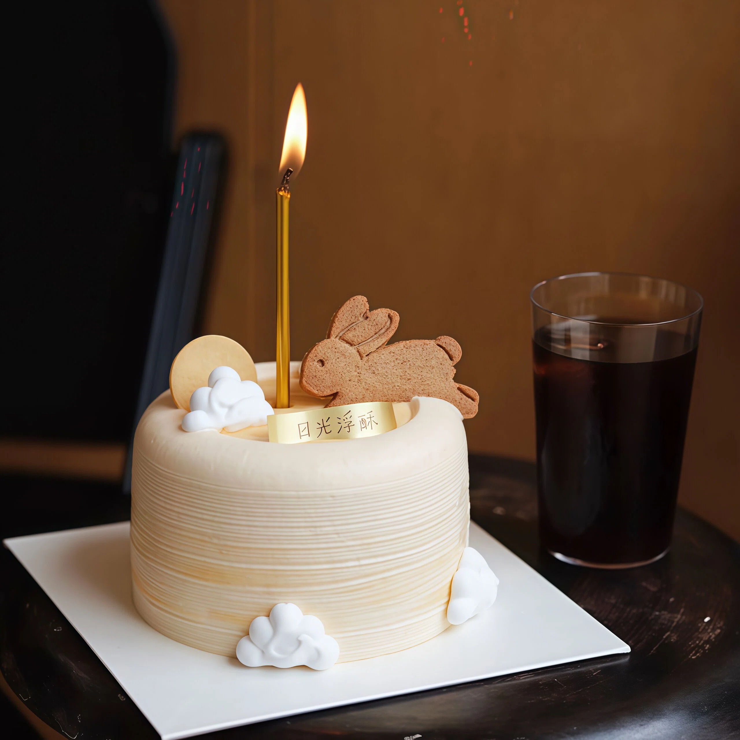2026中秋节玉兔兔子造型饼干生日蛋糕装饰插件甜品台纸杯装扮摆件