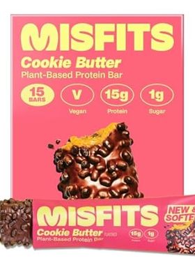 Misfits Vegan Protein Bar， NEW Recipe， Plant Based Chocol