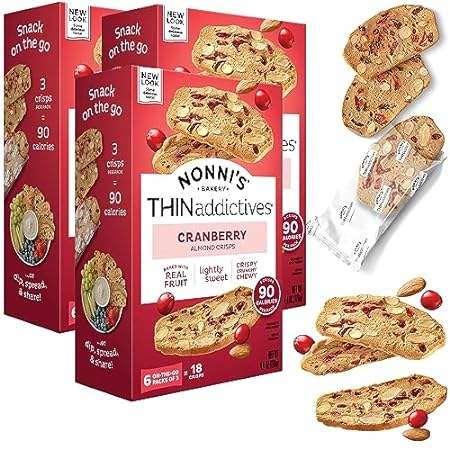 Nonni's THINaddictives Almond Thin Cookies - 3 Boxes Cran