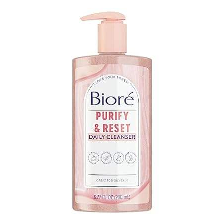 Bioré Rose Quartz+ Charcoal Daily Purifying Cleanser， Oi