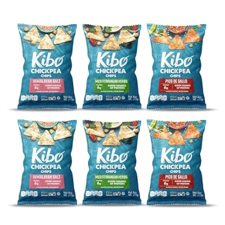 Kibo Chickpea Chips - High Protein/Fiber, Plant-Based, Ce
