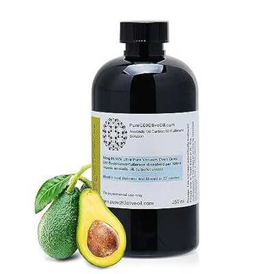 PureC60OliveOil C60 Organic Avocado Oil 250ml / 8.5 Fl Oz