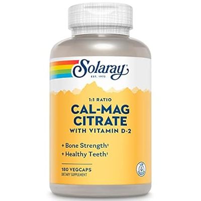 SOLARAY Calcium Magnesium Citrate 1:1 Ratio w/Vitamin D 2