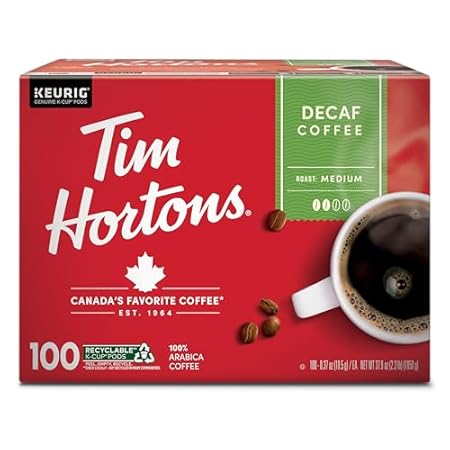 Tim Hortons Decaf, Medium Roast Coffee, Single-Serve K-Cu