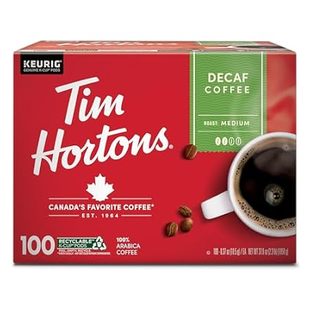 Tim Hortons Decaf， Medium Roast Coffee， Single-Serve K-Cu