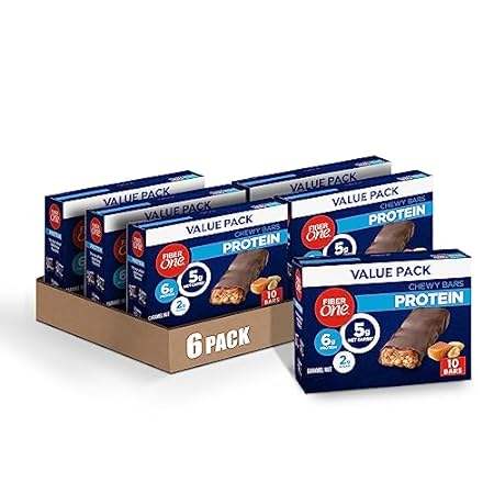 Fiber One Chewy Protein Bars， Caramel Nut， Protein Snacks