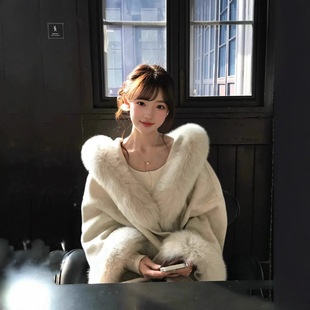 毛茸茸呢子大衣女秋冬留洋千金感超好看温柔风毛呢外套小个子