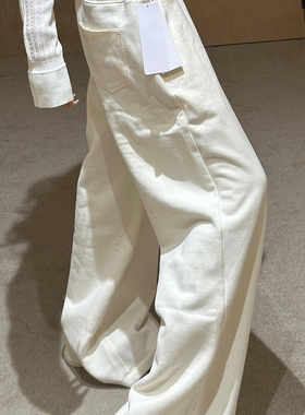 休闲宽松bf慵懒风韩系松弛感白色裤子女2025秋季新款今年流行爆款