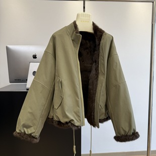 小个子短款 巨好看 2025新款 内里真兔毛两面穿派克服设计感女冬季