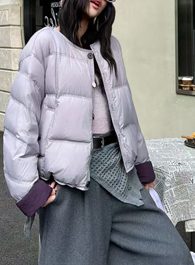 版型好白鸭绒羽绒服女冬季2025新款巨好看的小个子加厚面包服短款