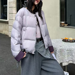 版型好白鸭绒羽绒服女冬季2025新款巨好看的小个子加厚面包服短款