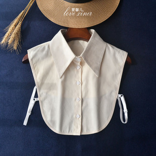 爱馨儿 杏色纯棉磨毛假领子加厚时尚大尖角假衬衫女士毛衣装饰领