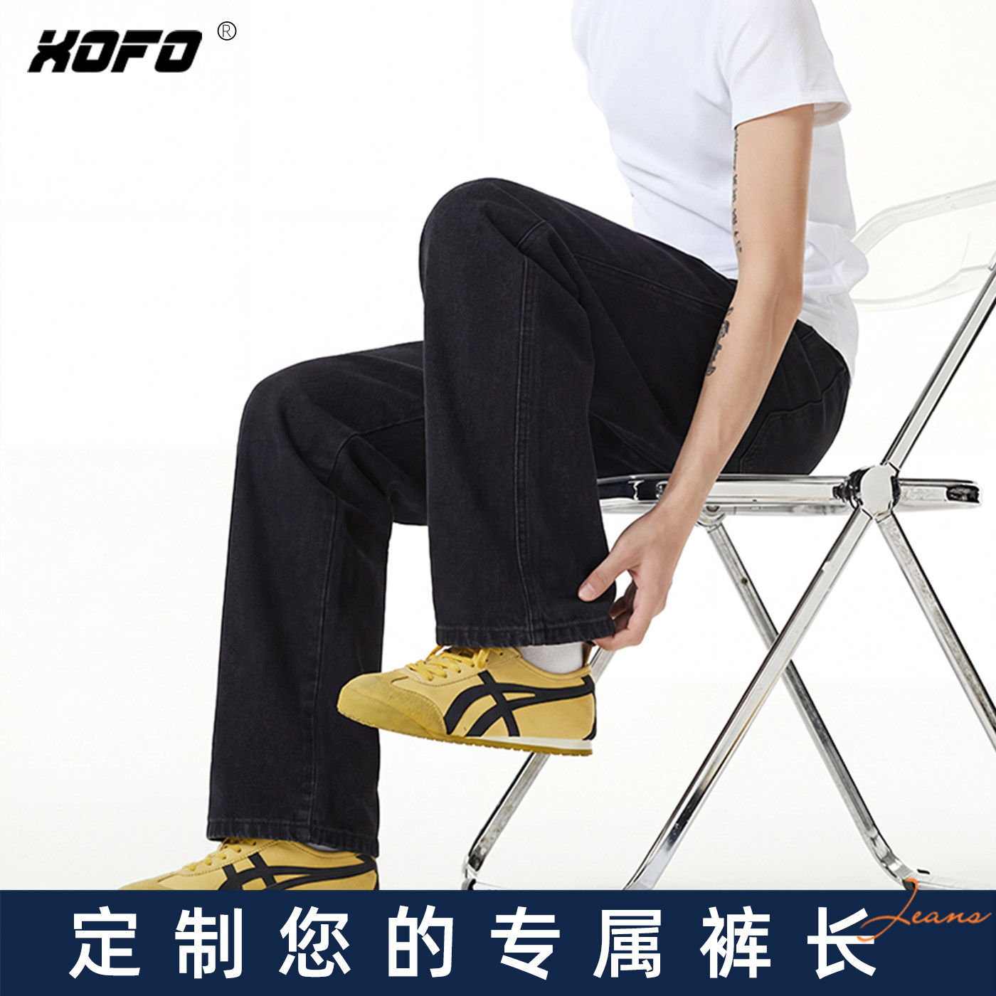 【定制裤长】2026新款休闲宽松直筒牛仔裤男款夏季港风做旧时尚潮