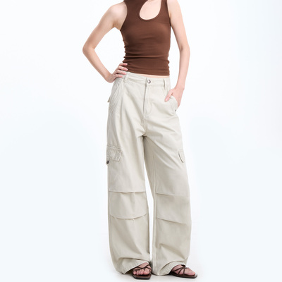 美式复古时尚不规则工装休闲裤