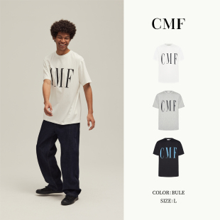 CMF2023年夏季 美式 潮牌街头感宽松LOGO印花圆领短袖 t恤男上衣 新款