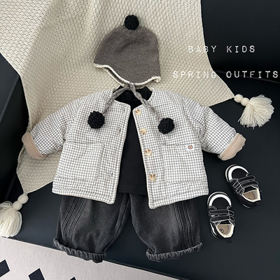 男女宝宝冬季加绒加厚外套韩版婴幼儿冬装中性外出保暖棉服上衣潮