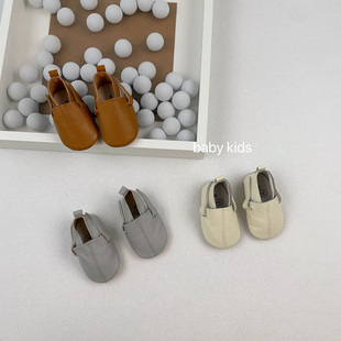春秋宝宝真皮小皮鞋 婴儿学步鞋 魔术贴步前鞋 子 软底防滑室内手工鞋