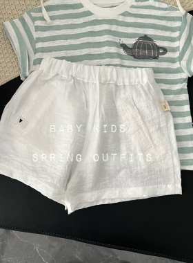 男女宝宝夏季薄款裤子婴幼儿童夏装白色百搭薄款短裤外出凉快短裤