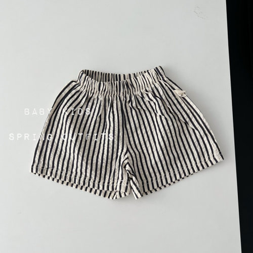 ins夏装新款男女宝宝休闲短裤婴幼儿童百搭条纹薄款外出韩版裤子