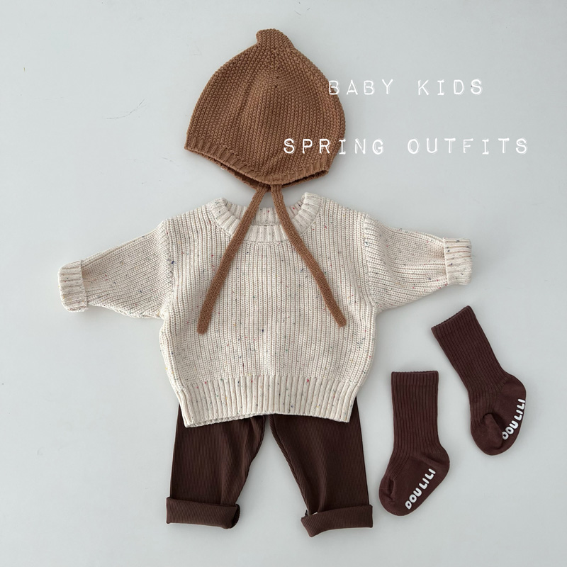 男女宝宝春秋简约洋气针织套头上衣婴幼儿童外出百搭毛衣韩版衣服