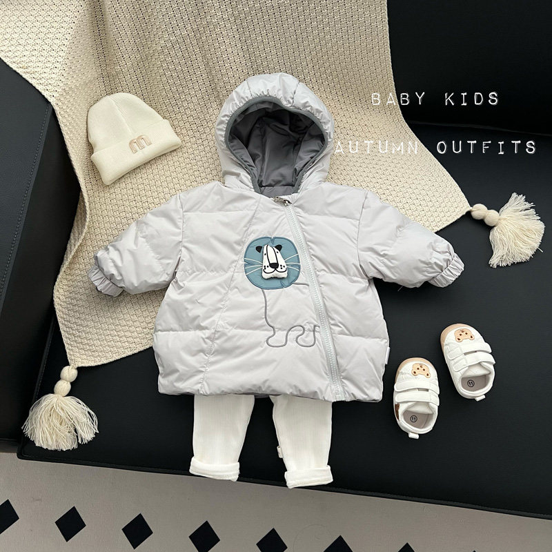 ins男宝宝秋冬衣服婴幼儿童秋季连帽羽绒外套外出百搭轻薄羽绒服