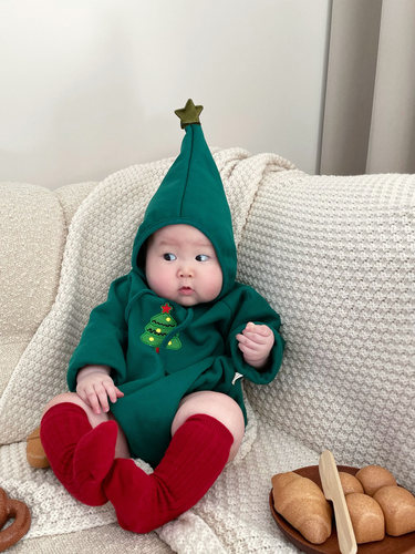 套头三角爬秋冬可爱哈衣