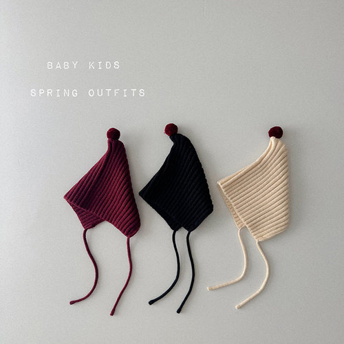 ins宝宝冬季保暖帽子婴幼儿冬天护耳针织精灵帽新生儿可爱毛线帽