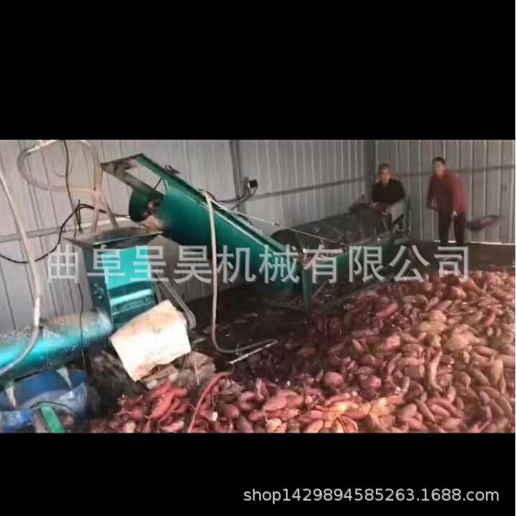 大型洗红薯上料机 滚笼配钢刷清洗干净自动进料粉碎磨浆分离机