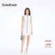 针织连衣裙130908 女士含棉千金风裙摆荷叶边无袖 bebe2026春季 新款
