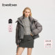 bebe冬季 羽绒服403402 系列女士宽松烫仿钻局部牛仔拼接短款
