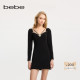 短款 bebe冬季 系列女士气质缀饰立裁修身 连衣裙450011
