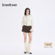 bebe2025秋冬女士千金风含羊毛粗花呢短裤 明星同款 411502