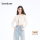 bebe2026春季 130605 饰针织开衫 新款 女士慵懒休闲风圆领蝴蝶结装