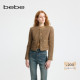 bebe冬季 女士美拉德金色钉珠驼色针织呢短款 夹克外套440314