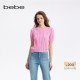 bebe春秋系列女士气质短款 圆领短袖 针织上衣330402