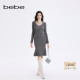 bebe2025秋冬新款 博主同款 女士含羊毛荷叶边针织连衣裙430905
