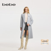 bebe冬季 系列女士含羊毛长袖 宽松翻领大衣472206