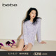 bebe2024春夏新款 夹克外套140309 女士圆领纽扣短款 关晓彤同款