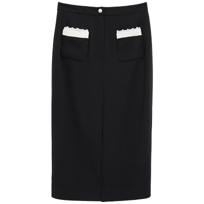 bebe夏季新款撞色直筒长半裙